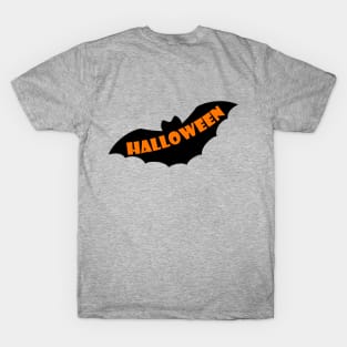 Halloween black bat silhouette T-Shirt